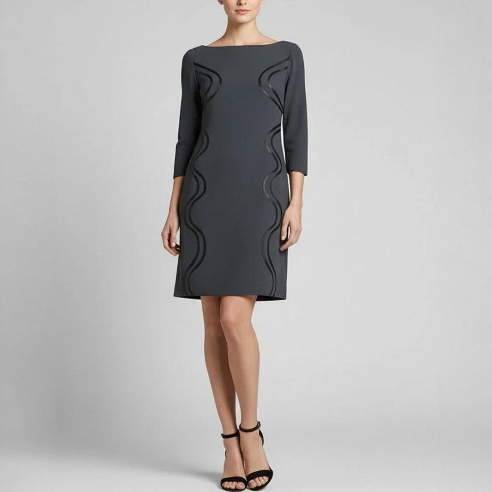 Chiara Boni La Petite Robe Gray Boat Neck Sheath Dress